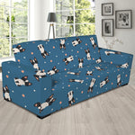 Boston Terrier With Glasses Print Sofa Slipcover