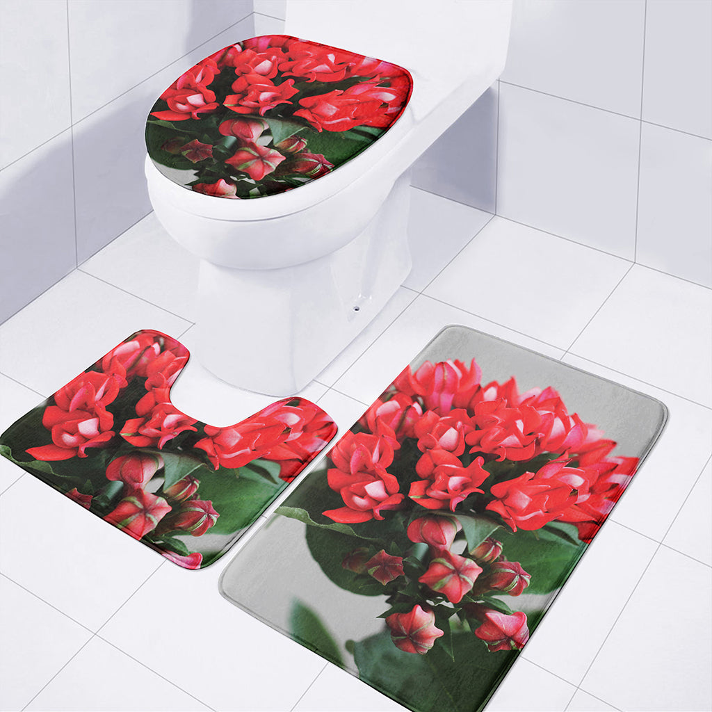 Bouvardia Flower Print 3 Piece Bath Mat Set