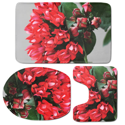 Bouvardia Flower Print 3 Piece Bath Mat Set