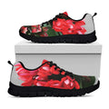 Bouvardia Flower Print Black Running Shoes