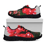 Bouvardia Flower Print Black Sneakers