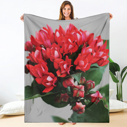 Bouvardia Flower Print Blanket