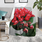 Bouvardia Flower Print Blanket