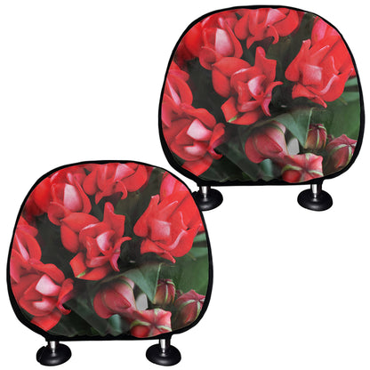 Bouvardia Flower Print Car Headrest Covers