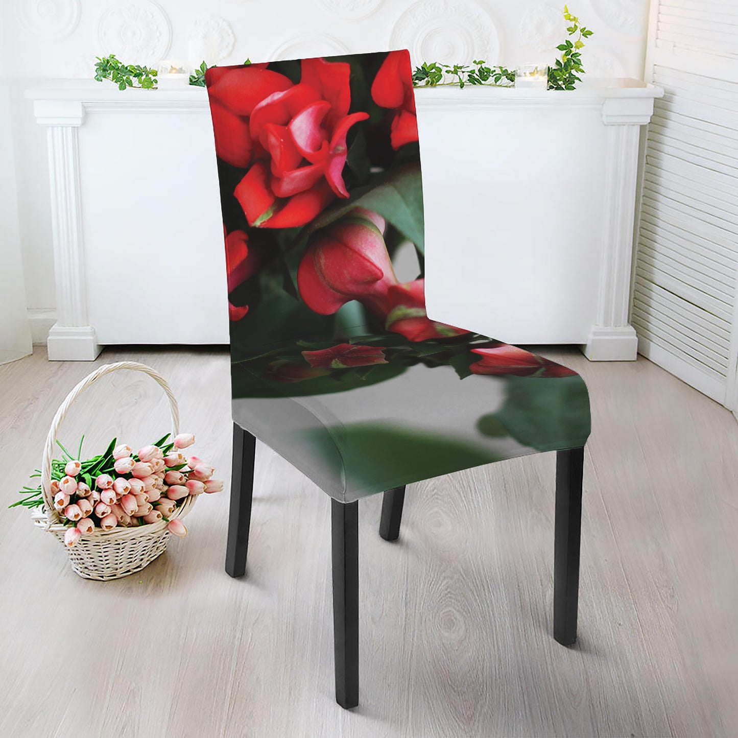 Bouvardia Flower Print Dining Chair Slipcover