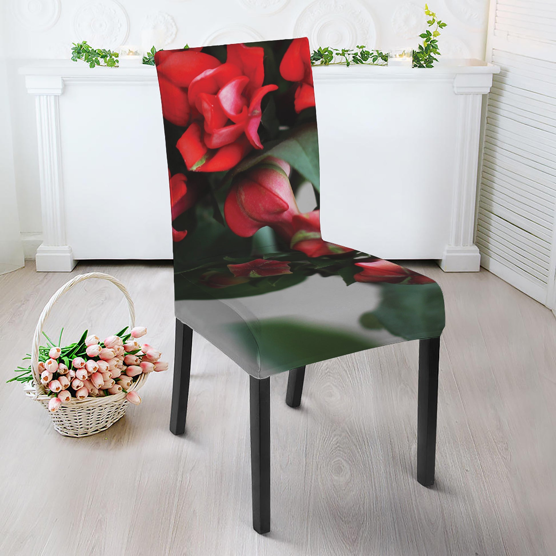Bouvardia Flower Print Dining Chair Slipcover