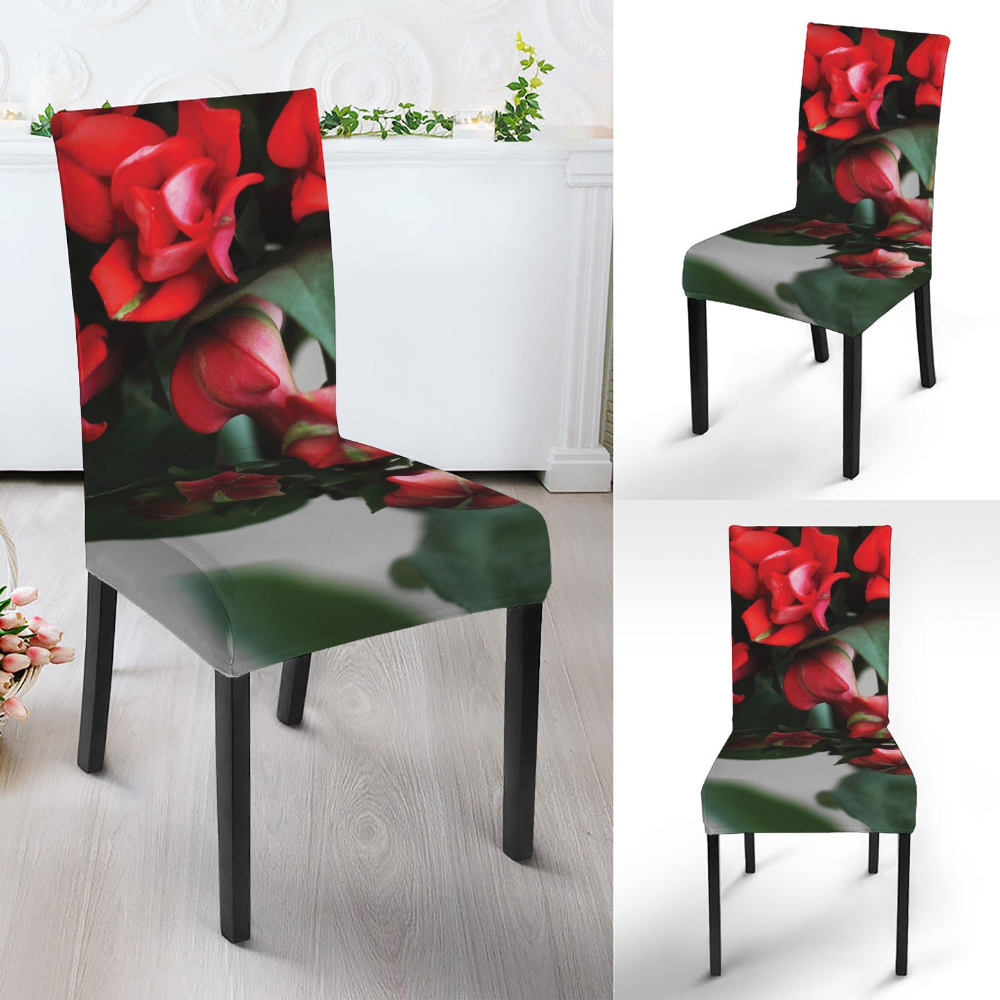 Bouvardia Flower Print Dining Chair Slipcover