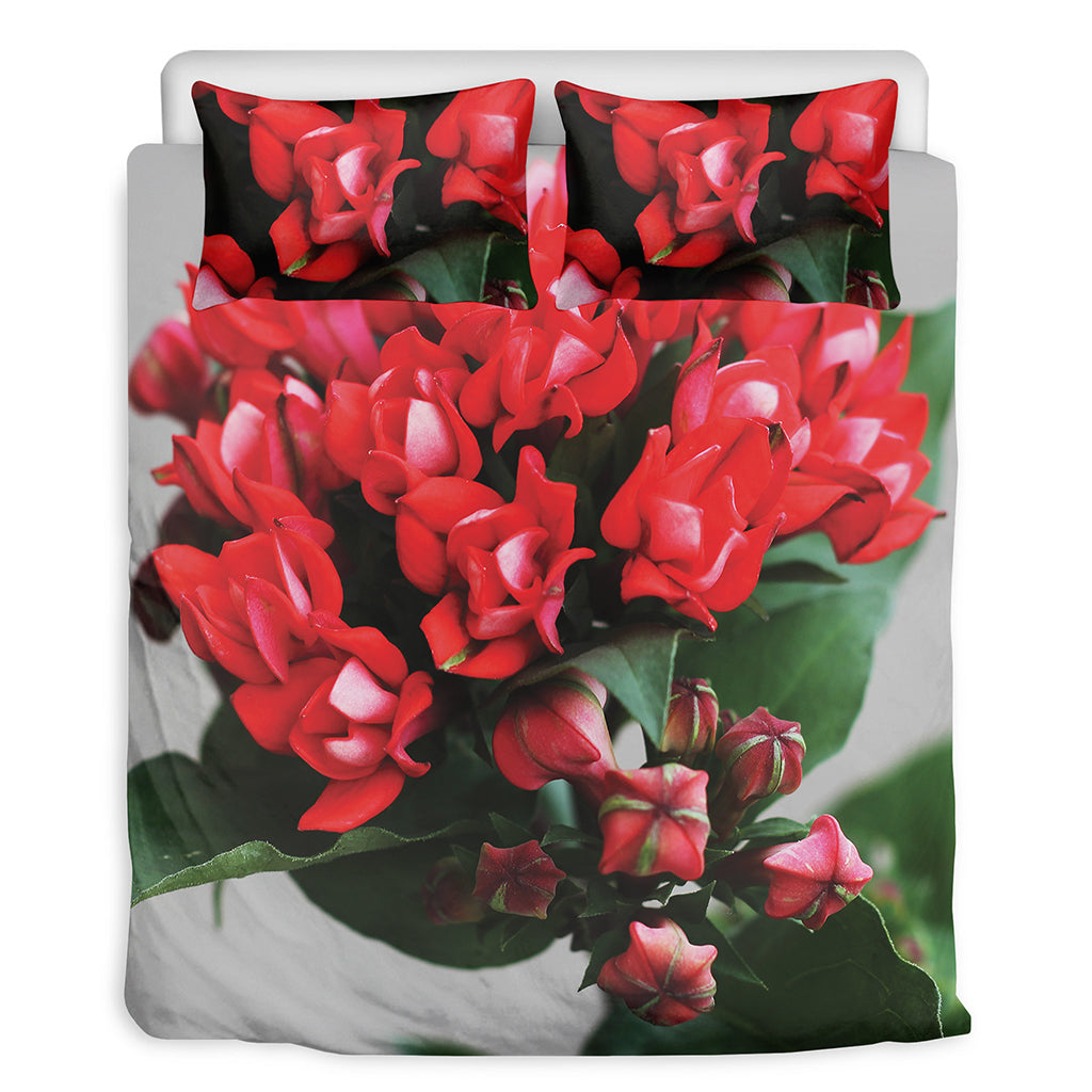 Bouvardia Flower Print Duvet Cover Bedding Set