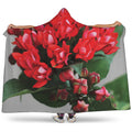 Bouvardia Flower Print Hooded Blanket