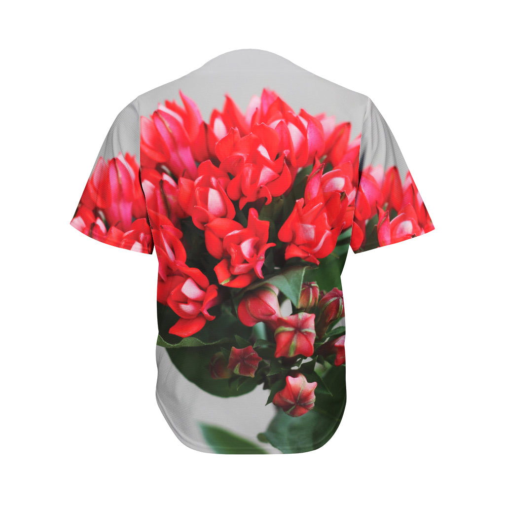 Bouvardia Flower Print Men's Baseball Jersey