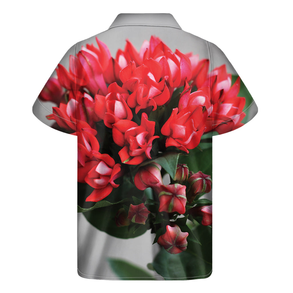 Bouvardia Flower Print Men's Short Sleeve Shirt