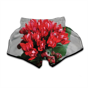 Bouvardia Flower Print Muay Thai Boxing Shorts