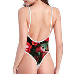 Bouvardia Flower Print One Piece High Cut Swimsuit