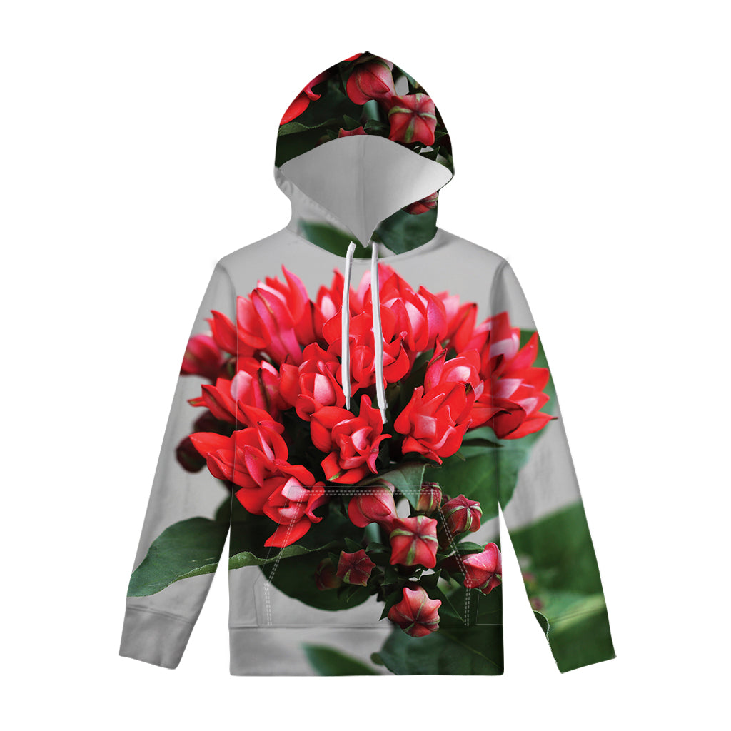 Bouvardia Flower Print Pullover Hoodie