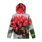 Bouvardia Flower Print Pullover Hoodie