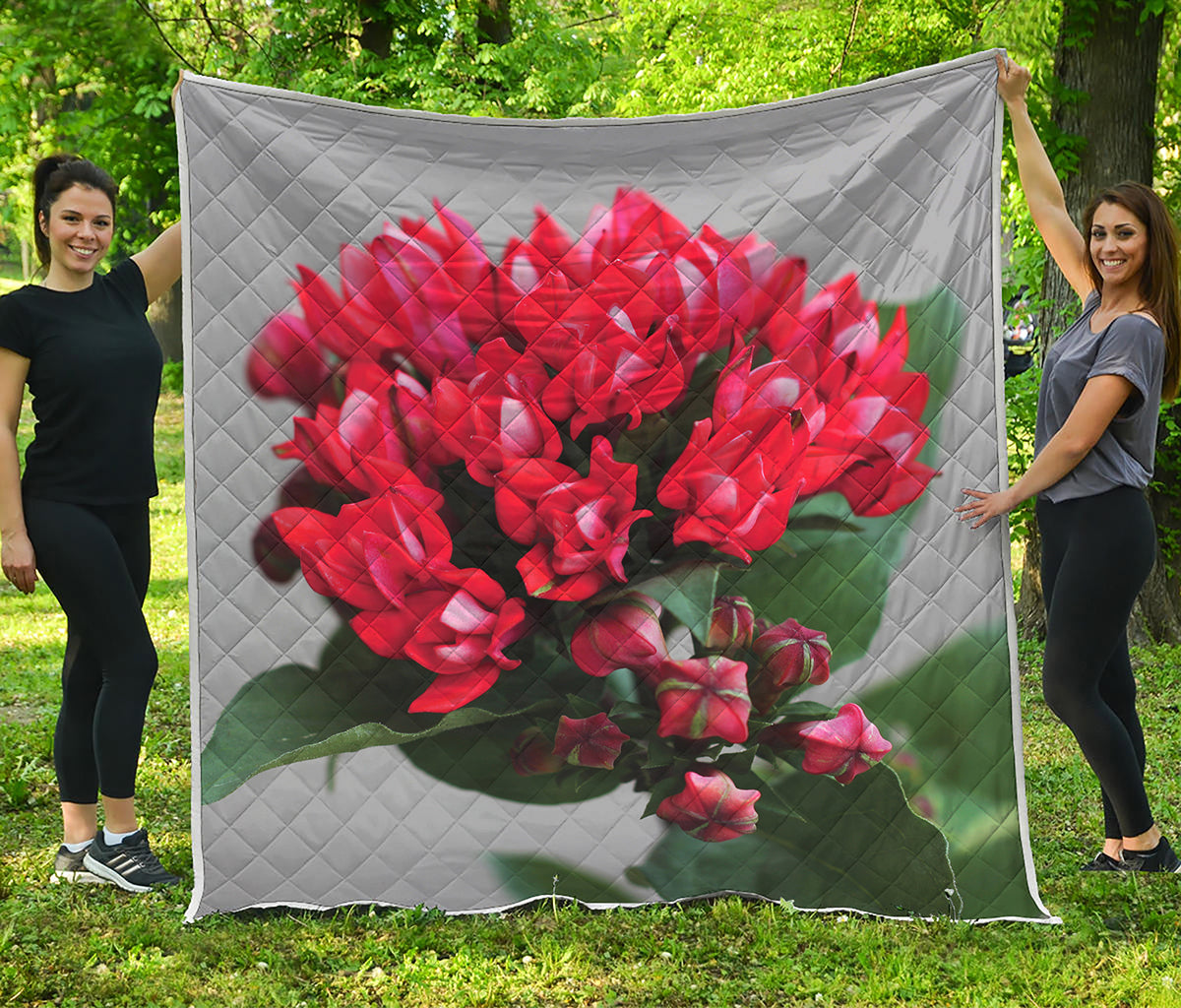 Bouvardia Flower Print Quilt