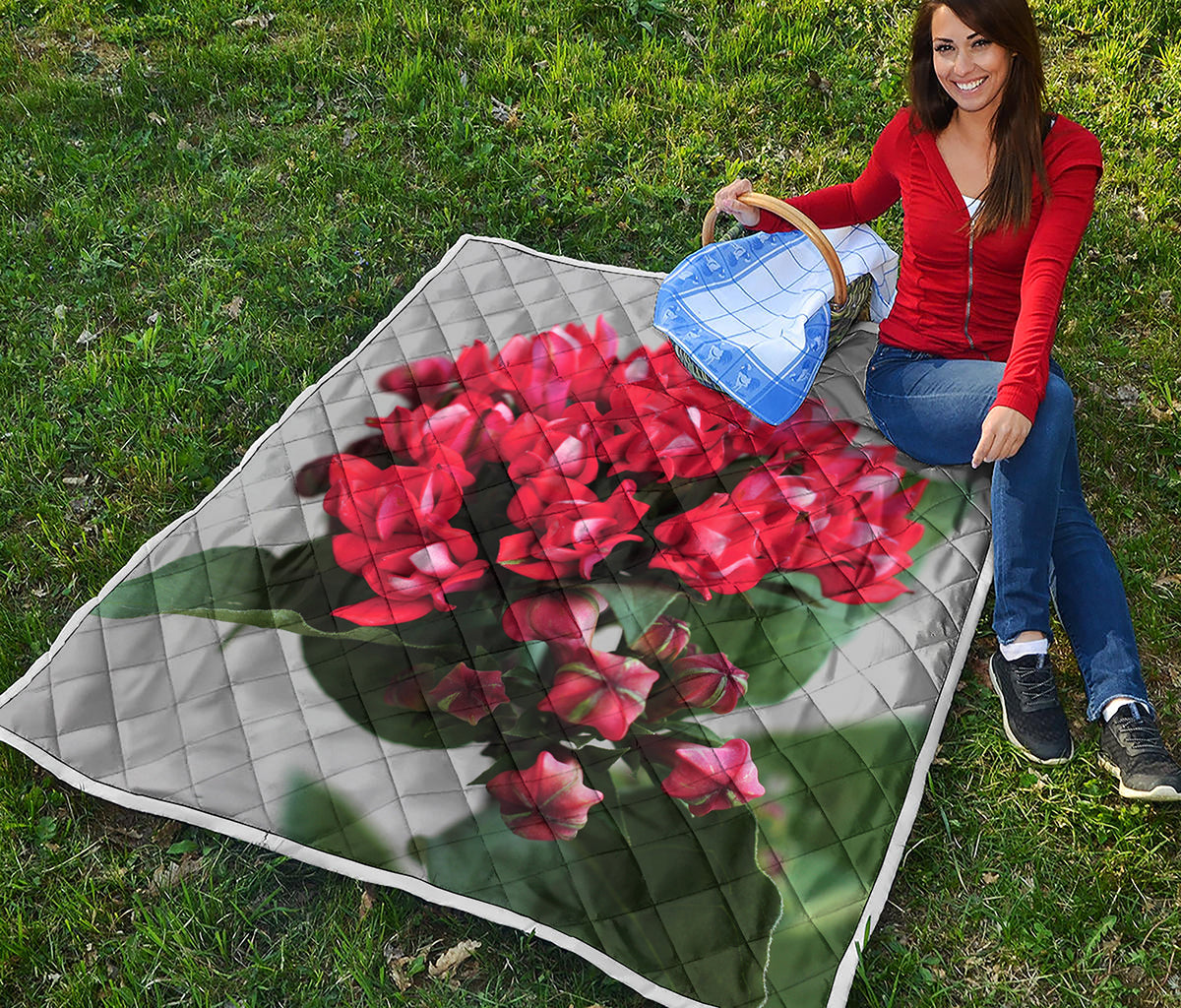 Bouvardia Flower Print Quilt