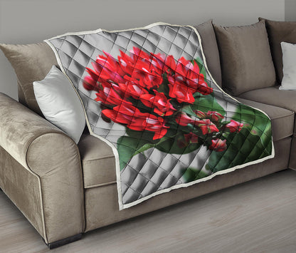 Bouvardia Flower Print Quilt