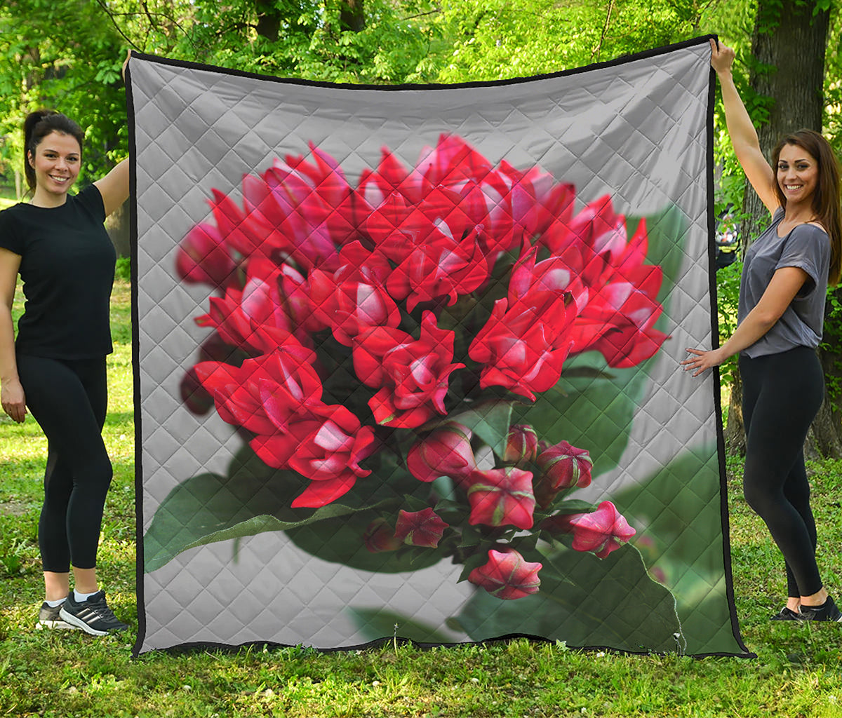 Bouvardia Flower Print Quilt