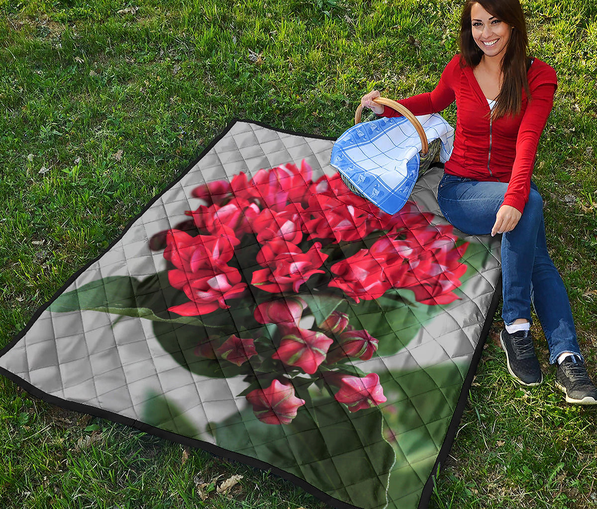 Bouvardia Flower Print Quilt