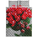 Bouvardia Flower Print Quilt Bed Set