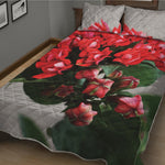 Bouvardia Flower Print Quilt Bed Set