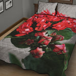 Bouvardia Flower Print Quilt Bed Set