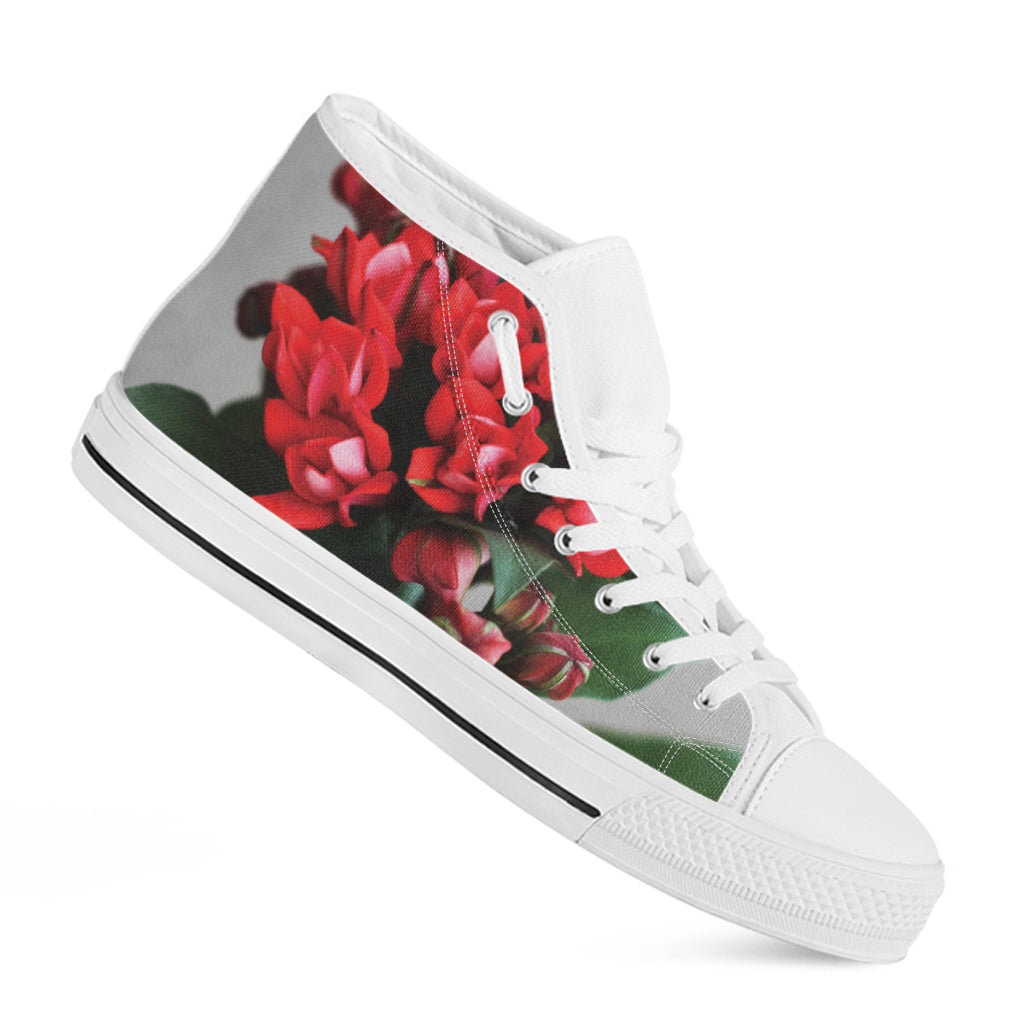 Bouvardia Flower Print White High Top Shoes