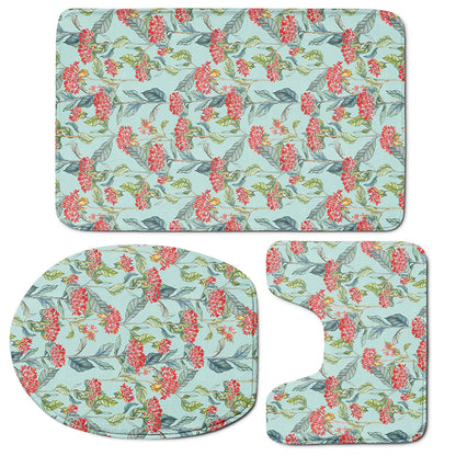 Bouvardia Pattern Print 3 Piece Bath Mat Set