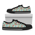 Bouvardia Pattern Print Black Low Top Sneakers