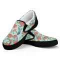 Bouvardia Pattern Print Black Slip On Sneakers