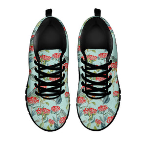 Bouvardia Pattern Print Black Sneakers