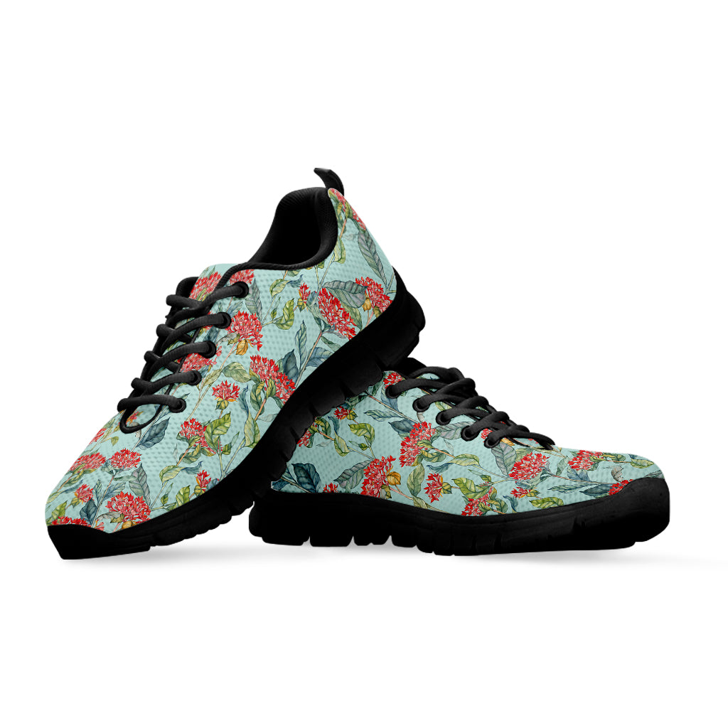 Bouvardia Pattern Print Black Sneakers