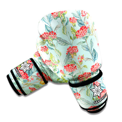 Bouvardia Pattern Print Boxing Gloves