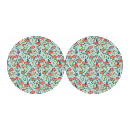 Bouvardia Pattern Print Car Coasters