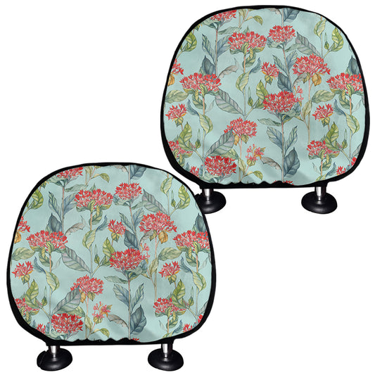 Bouvardia Pattern Print Car Headrest Covers