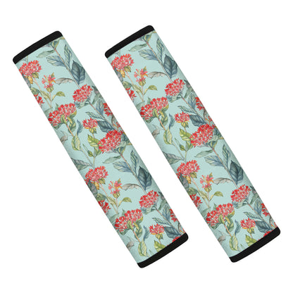 Bouvardia Pattern Print Car Seat Belt Covers