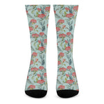 Bouvardia Pattern Print Crew Socks