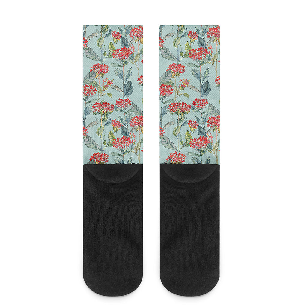 Bouvardia Pattern Print Crew Socks