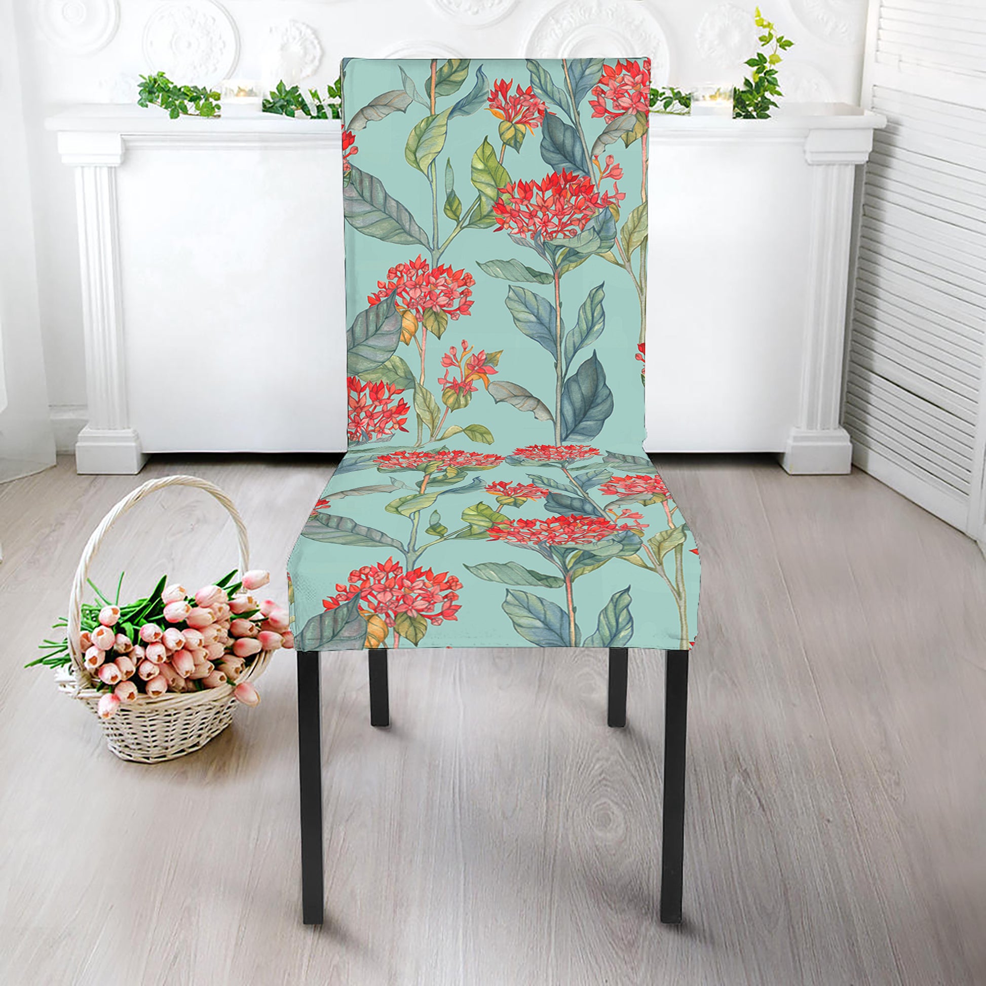 Bouvardia Pattern Print Dining Chair Slipcover