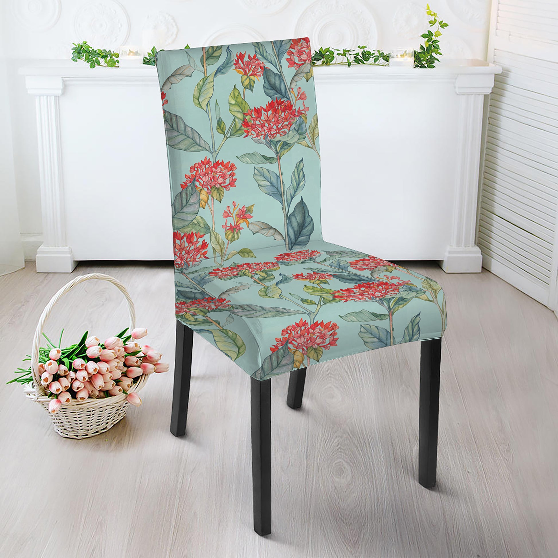 Bouvardia Pattern Print Dining Chair Slipcover