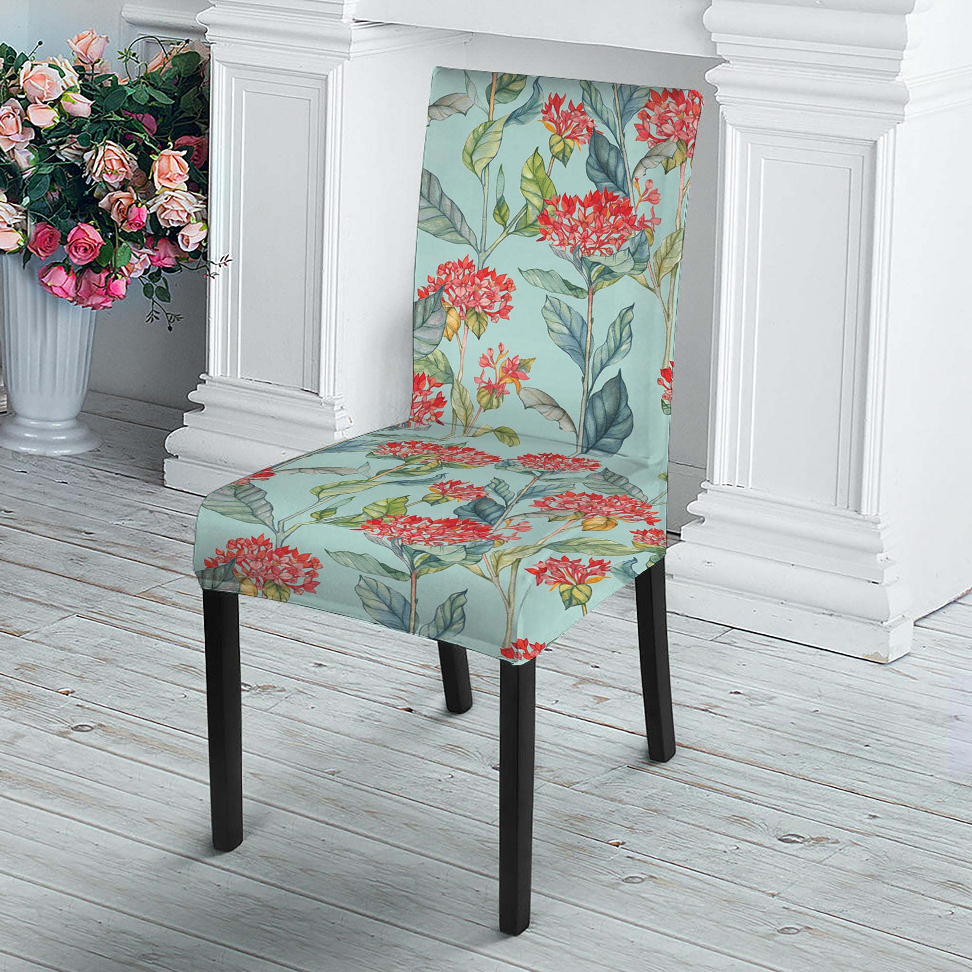 Bouvardia Pattern Print Dining Chair Slipcover