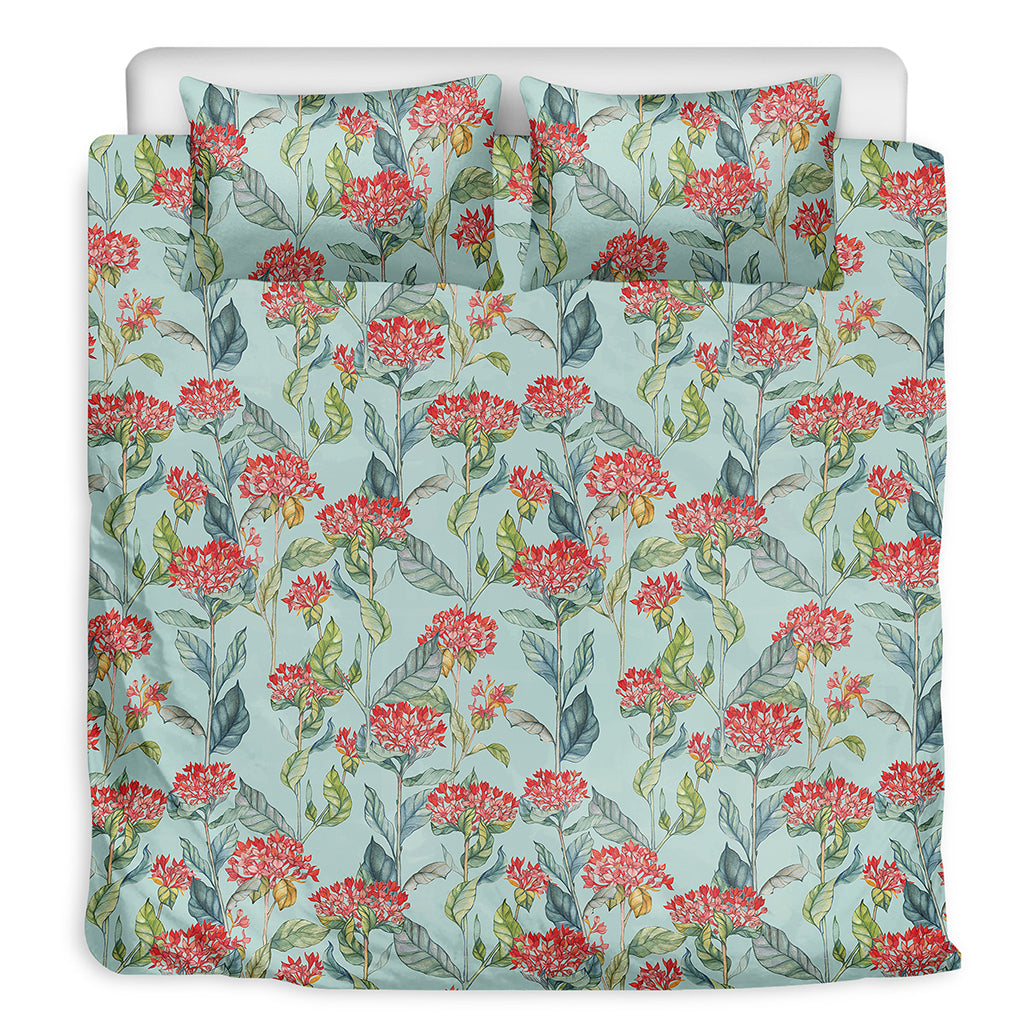 Bouvardia Pattern Print Duvet Cover Bedding Set
