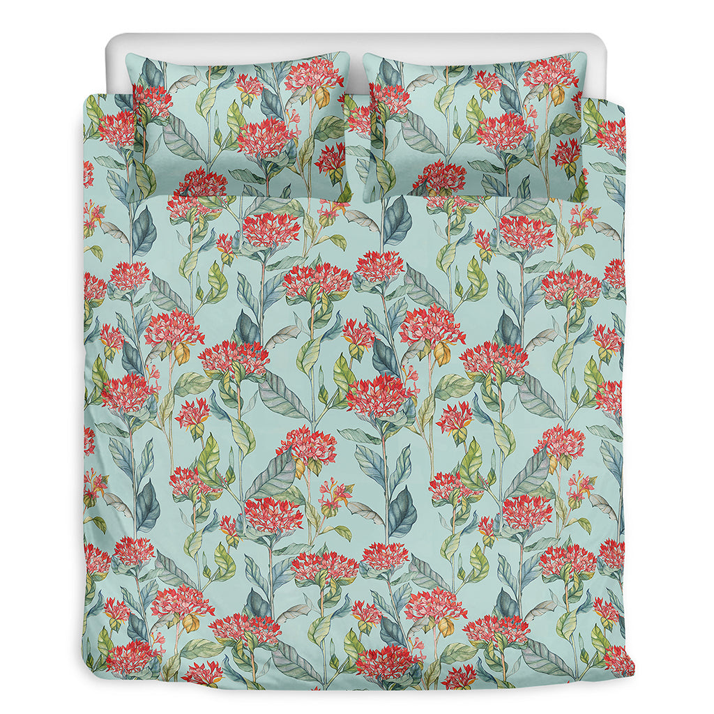 Bouvardia Pattern Print Duvet Cover Bedding Set