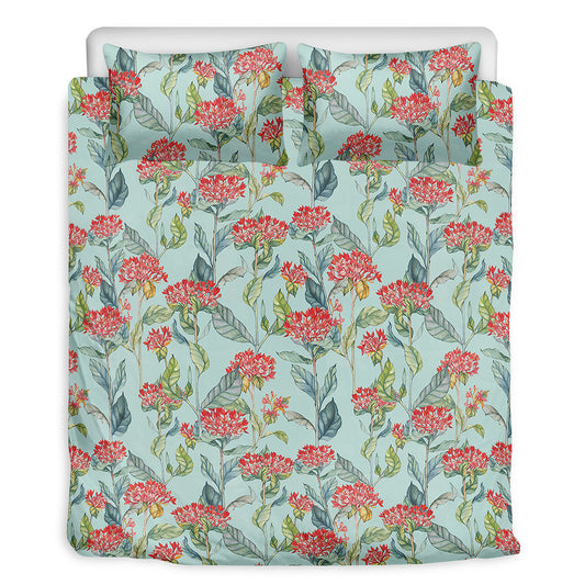 Bouvardia Pattern Print Duvet Cover Bedding Set