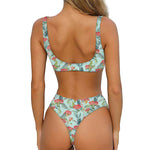 Bouvardia Pattern Print Front Bow Tie Bikini