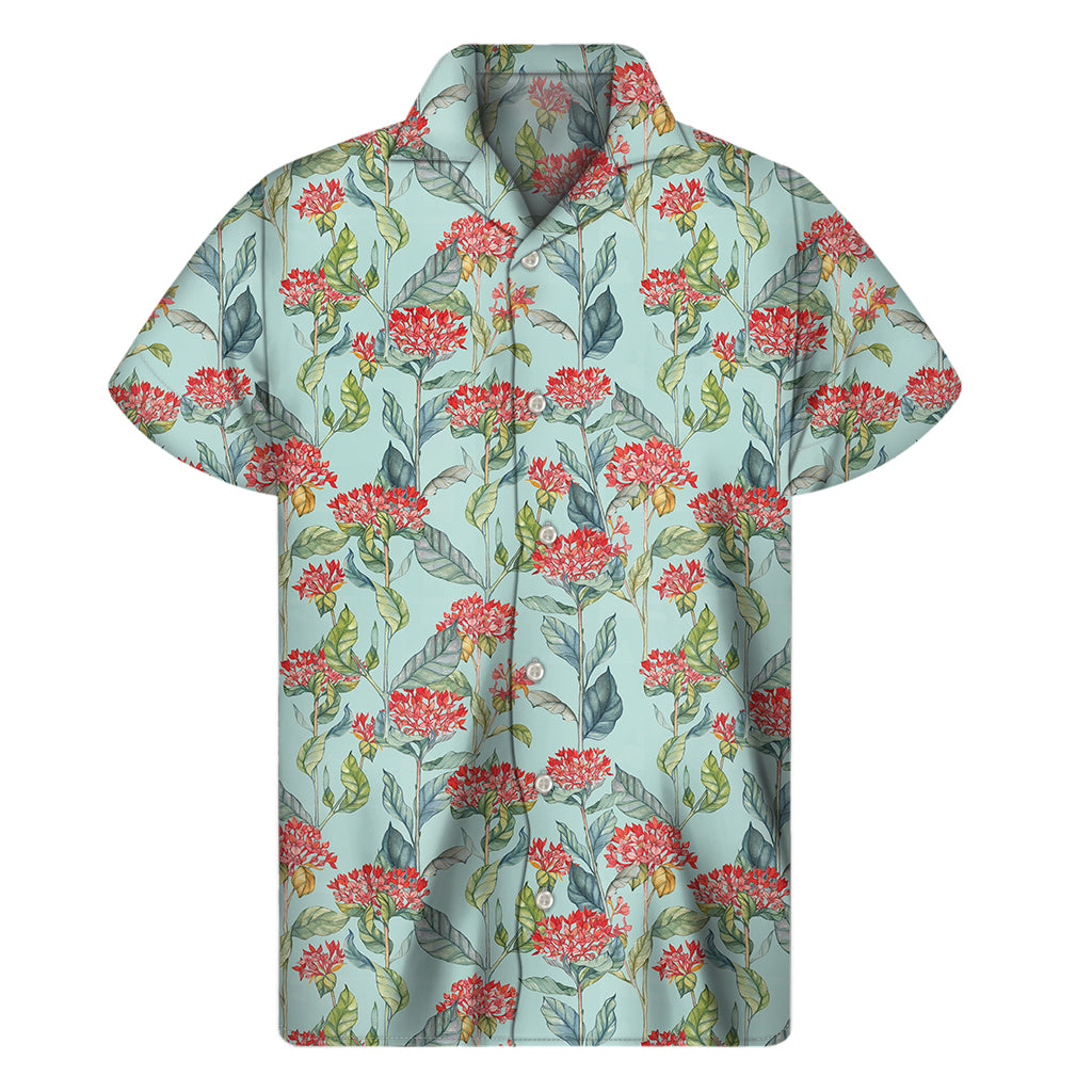 Bouvardia Pattern Print Men's Short Sleeve Shirt