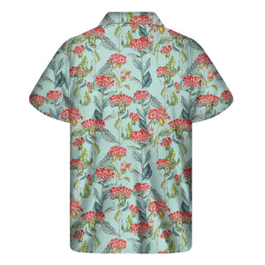 Bouvardia Pattern Print Men's Short Sleeve Shirt