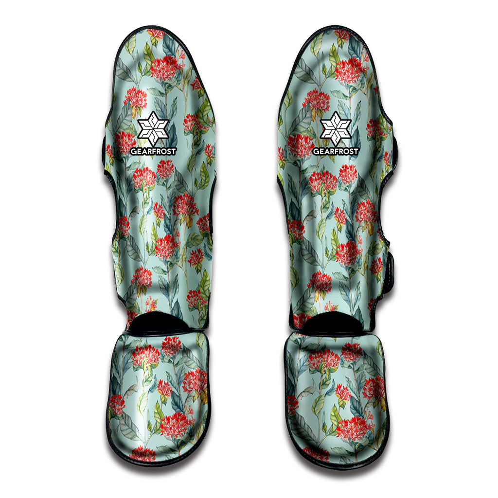 Bouvardia Pattern Print Muay Thai Shin Guard