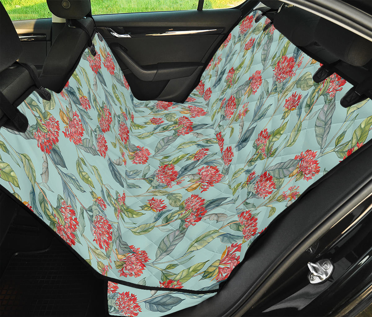 Bouvardia Pattern Print Pet Car Back Seat Cover